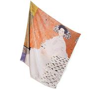 Prettystern foulard quadrato donna seta grande XL Sciarpa Di Seta 110cm Quadrata stola raso Seta Pura elegante Arte Gustav Klimt Ritratto Fritza Riedler
