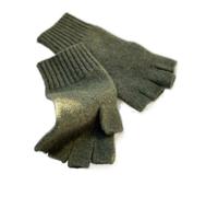 Prettystern guanti in Cashmere Lana mezze dita mezzi guanto senza dita Scaldapolsi Polsini Uomo invernali Cachemire verde foresta
