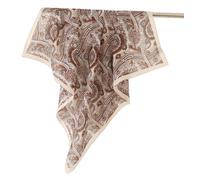 Prettystern Misto Cotone & Seta orlato a mano 65x65 cm Donna Uomo Primavera Estate Foulard di Seta Fascia Paisley Marrone SC26