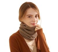 Prettystern scaldacollo tubolare sciarpa ad anello donna di 100% Cachemire Lana sciarpa tubolare collo di Cashmere marrone