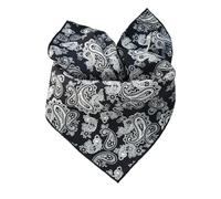 Prettystern Uomo Donna Fazzoletto Da Collo sciarpa unisex 100% seta bandana nicki estate piccola di Seta Fazzoletto Da Collo 11 Nero bianco