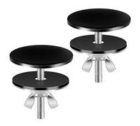 Pretwad Copertura per foro per lavello da 5,1 cm, 2 pezzi, in acciaio inox, per lavello da cucina, tappo in metallo (nero)