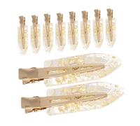PRETYZOOM 10 pezzi Fermagli per Capelli No Bend con Glitter Clip Antiscivolo per Donna e Teen Fermagli Laterali Trasparenti con Oro Accessori per Styling Sicuro Danni