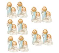 PRETYZOOM 10 Pezzi Figura Di Antonio Ornamento Presepe Natalizio Figurine Cristiane Mini Presepe Statua Della Sacra Famiglia Mini Statua Cattolica Scena Piccolo Bambino Ornamenti Resina Gesù