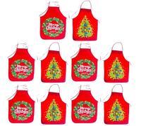 PRETYZOOM 10 Pezzi grembiule grembiuli natalizi Decorazioni natalizie forniture per feste di natale grembiuli rossi per adulti grembiuli rossi per le donne grembiuli per donna stoffa rosso