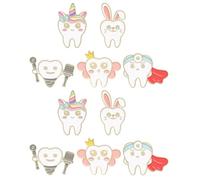 PRETYZOOM 10 Pezzi Spilla Denti Cartone Animato in Lega di Zinco, Decorazione per Abbigliamento e Distintivo per Zaini, Stile Creativo e Carino Adatto a Donne e Ragazzi