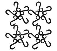 PRETYZOOM 100 Pezzi Ganci a S in Plastica Neri per Tende da Campeggio, Resistenti e Multifunzionali, per Fissare Corde e Teloni Durante Avventure All'aperto