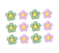 PRETYZOOM 12 Pezzi Accessori Fiori Uncinetto per Decorazioni DIY Kit Fiorito per Borse Custodie e Articoli Fatti Mano Spille e Applicazioni Tessili e Verde