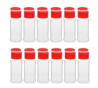 PRETYZOOM 12 Pezzi Barattoli per Spezie da Cucina 200ml in Plastico Coperchio Ermetico, Dispenser Multifunzionale per Sale e Pepe, Organizzatore per Cucina