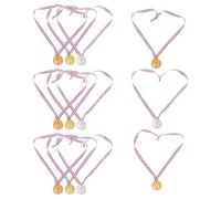 PRETYZOOM 12 Pezzi Medaglie Finte per Plastica con Design Elegante Premi Sportivi Calcio Medaglie Oro Argento Rame per Festa Gara e Gioco