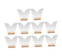 PRETYZOOM 12 Pezzi Porta-Numero da Tavolo Farfalla in Acrilico Trasparente con Supporto in Legno Segnaposto Riutilizzabili per Matrimonio Feste e Ristoranti Cartelli Personalizzabili per