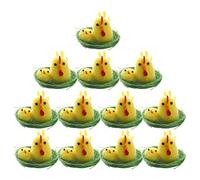 PRETYZOOM 12pezzi Pulcini Pasquali Miniatura Decorazioni per La Casa Giocattolo e Ornamento per Giallo per Lavoretti e Festeggiamenti Pasquali