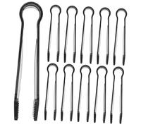 PRETYZOOM 15 Pezzi mini fermagli per ghiaccio piccole pinze per servire il cibo pinze per antipasti cucina piccole pinze piccole pinze plastica p.s Nero Riutilizzabile