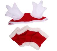 PRETYZOOM 1set Costume Natalizio per Cavallo con Cappello Babbo Natale e Protezioni per Zampe Materiale Morbido Traspirante per Comfort e Libertà di Movimento Accessori per Feste e Parate