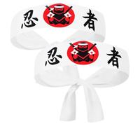 PRETYZOOM 2 fasce per capelli da chef giapponese per sushi hachimaki, karate, bandana, bushido, per karate, sport, cucina, costume da ninja