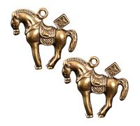 PRETYZOOM 2 Pezzi Ciondolo Portachiavi Cavallo in Rame Oro | Decorazione per Borsa e Zaino, Ornamento Fai, Adatto a Cerca un Tocco Elegante
