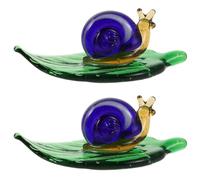 PRETYZOOM 2 Pezzi Crystal Snail Figurines in Glass Miniature Autumn Table Centerpiece Fall Home Decor For Thanksgiving Christmas Birthday Celebrations