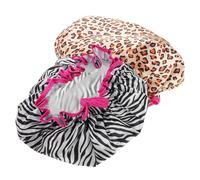 PRETYZOOM 2 pezzi Cuffia Doccia Donna Doppio Livello Elastico Riutilizzabile per Capelli Corti e Di Lunghezza Media Cappello Protettivo Multifunzione per Bagno e Cucina con Motivo