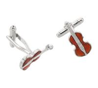 PRETYZOOM 2 Pezzi Cufflinks da Francese a Forma di Violino in Lega Finitura Lucida, Installazione Rapida e Sicura, Adatti per Lavoro e Festa