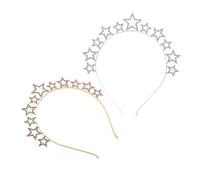 PRETYZOOM 2 Pezzi Fascia Di Strass Compleanno Per Elegante Bello Bande Ricamato Ingioiellato Scintilla Ballo Studentesco Fascia in Metallo Lega Di Alluminio