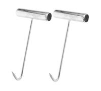 PRETYZOOM 2 Pezzi Ganci a t in Ferro Zincato Impugnatura Manuale Da 15 Cm, Utensili Da Macellaio Per Sollevamento e Lavorazione Di Manzo, Agnello e Carne, Attrezzatura Robusta Per Preparazione Carne