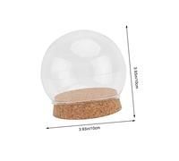 PRETYZOOM 2 Pezzi in Vetro Trasparente con Tappi in Sughero Contenitori Espositivi per Fiori Stabilizzati e Figurine Decorative Vetrinetta Portatile e Leggera per Centrotavola e Regali