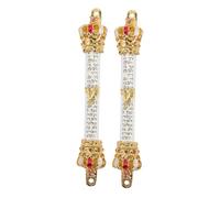 PRETYZOOM 2 Pezzi Mezuzah in Metallo con Pergamena Rossa Oggetto Religioso Ebraico per Benedizioni Regalo Hanukkah e Inaugurazione Casa Decorazione Sacra e Durevole