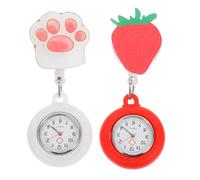 PRETYZOOM 2 Pezzi Orologio da Infermiera Quadrante Grande e Numeri Chiari | Vetro e Silicone, Movimento al Quarzo Preciso, per Camici e Tasche Uniformi, Uso in Clinica e Assistenza