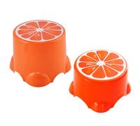 PRETYZOOM 2 Pezzi Sgabello in Plastica a Tema Frutta, Sgabello Cartoon Arancione, Pp, Bordi Arrotondati, Integrato, per Scuola Materna ed Elementare, per Lavare i Piedi e Lavare L'auto