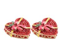 PRETYZOOM 2 Pezzi Spilla da Bavero Natalizia in Lega Rossa Design Classico a Tema Natale, Accessorio Decorativo Elegante per Abbigliamento da Indossare Ogni Giorno