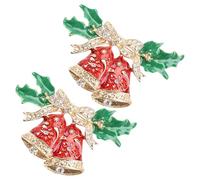 PRETYZOOM 2 Pezzi Spilla Decorazione Corsage a Tema Natale Natalizia in Lega Design Classico Confortevole e Resistente per Abbigliamento da Tutti i Giorni