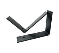 PRETYZOOM 2 Pezzi Staffa per Mensole in Acciaio Inossidabile Nero Resistente Finitura Lucida, Supporto Angolare Robusto per Scaffali da Ufficio e Garage, Carico Pesante Garantito