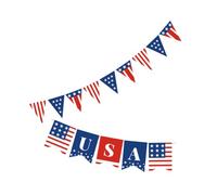 PRETYZOOM 2 pezzi Striscione Decorativo Of July in con Bandierine Patriottiche Leggere e Resistenti per Decorazioni Estive e Feste Americane Facile da Appendere per Muro e Finestre