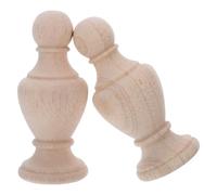 PRETYZOOM 2 Pezzi Terminali in Legno Intagliato a Clessidra per Montanti Scale, Set 6x14 Cm, Decorazioni Robuste per Casa e Letto, Accessori Sicuri e Versatili per Arredamento Interno