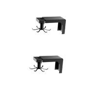 PRETYZOOM 2 Pz Gancio telescopico rotante rack di stoccaggio multifunzionale utensile grucce palmare mensola cucina ripiano cucina ganci adesivi appendiabiti per porta ferro da stiro Black