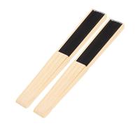 PRETYZOOM 2 Pz Ventaglio di Carta Pieghevole Tenuto Ventagli da Donna Pieghevoli Borsa Piegatura del Ventilatore Portatile Nuziale Mini Ventaglio di Pizzo Borsetta Mano Festa di Legno Black