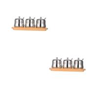 PRETYZOOM 2 Set Barattolo Condimento Contenitori Per Condimenti Con Coperchi Organizer Per La Conservazione Dei Condimenti Vasetti Condimento Con Cucchiai Acciaio Inossidabile