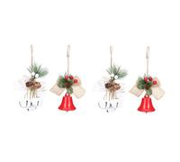 PRETYZOOM 2 Set Ciondolo Albero di Natale Arco Festone Decorazioni Ghirlanda Adorabili Ciondoli Natalizi Ciondoli Appesi A Campana con Fiocco Fai da Te Bianca Metallo 2 Pezzi*2