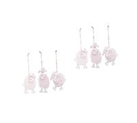 PRETYZOOM 2 Set Ciondolo in Legno Di Agnello Giochi D'acqua Per Pecora Easter Decoration Decorazione Casa Animale Di Peluche Di Agnello Ornamento Di Agnello in Feltro 3 Pezzi * 2