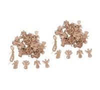 PRETYZOOM 2 Set Fette di Legno Artigianali Fai da Te Ornamento Dell'albero di Natale Decorazione Natalizia Mini Acrilici per Dipingere Ritagli di Piante di Legno Non Finite 50 Pezzi * 2