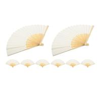 PRETYZOOM 2 Set Ventaglio da Ballo Pieghevole Tenuto Cinese Ventola A Clip Kit Ventagli Eleganti Ventilatore da Muro Ventagli Pieghevoli in bambù Ventaglio Pieghevole Carta Beige 4 Pezzi * 2