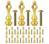 PRETYZOOM 20 Pezzi Tappi Terminali Montanti Ringhiera in Ferro M4 Color Oro per Mobili e Carrelli da Pranzo, Connettori Metallici per Assemblaggio Rapido e Sostituzione
