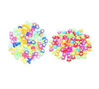 PRETYZOOM 200 Pezzi Perline Sciolte Acriliche a Forma di Cuore e Stella, per Braccialetti e Ciondoli per Cellulare, per Ama Fai da Te Colore Casuale