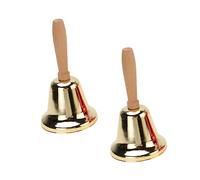 PRETYZOOM 2pezzi Campanelle Natalizie in Metallo Decorative e Riutilizzabili Manici in Legno Emettono Suono Chiaro e Forte per Feste e Uso Quotidiano