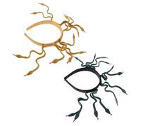 PRETYZOOM 2pezzi Fascia per Capelli Forma di Serpente Copricapo Egiziano per Donna Medusa Serpenti Pieghevoli Accessori per Costume di Halloween Verde Scuro Oro Terroso