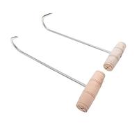 PRETYZOOM 2pezzi Ganci Per Acciaio Inossidabile Con Manico Legno Per Appendiere e Lavorare La Di Resistente e Facile Da Pulire