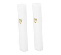 PRETYZOOM 2pezzi Mezuzah Tradizionale in Resina Bianca per Porta Ornamento per Mezuzah per Preghiera Ebraica Targa Religiosa per Mezuza Dettagli Intricati