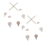 PRETYZOOM 2pezzi Titolo Generato Campanelle Legno Forma Di Palloncino Decorazioni Per Cameretta Ragazzo Ragazza Di Pendenti Per Culla Per Compleanni e Festività Sicuri e Resistenti Questo