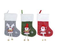 PRETYZOOM 3 Pezzi Calza Design Classico e Carino di Natale in Poliestere Decorativa Spazio Ampio per Dolcetti per Feste Natalizie e Ambienti Scolastici