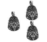 PRETYZOOM 3 Pezzi cordino chiave per gli uomini Keychain campana del leone portachiavi leone fascino del leone ciondolo campana ciondolo portachiavi a campana Acciaio inossidabile Argento